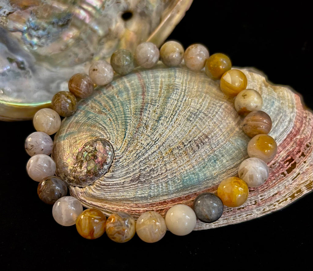 Bamboo Jasper Energy Bead Bracelet – Strength • Grounding • Stability (8mm, Large Wrists) | | Wiccan Center
