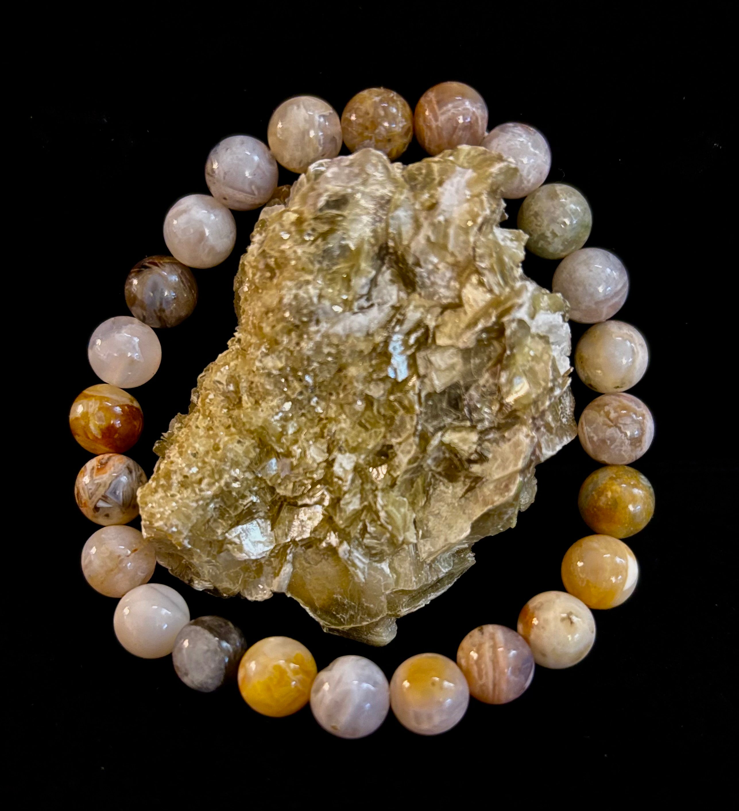Bamboo Jasper Energy Bead Bracelet – Strength • Grounding • Stability (8mm, Large Wrists) | | Wiccan Center