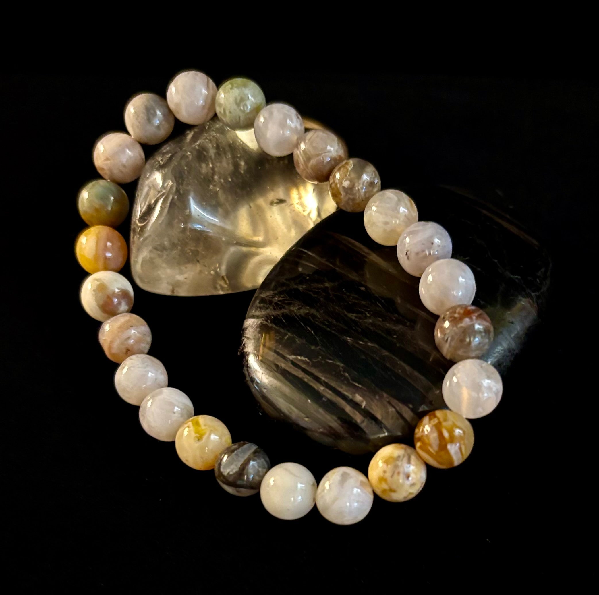 Bamboo Jasper Energy Bead Bracelet – Strength • Grounding • Stability (8mm, Large Wrists) | | Wiccan Center