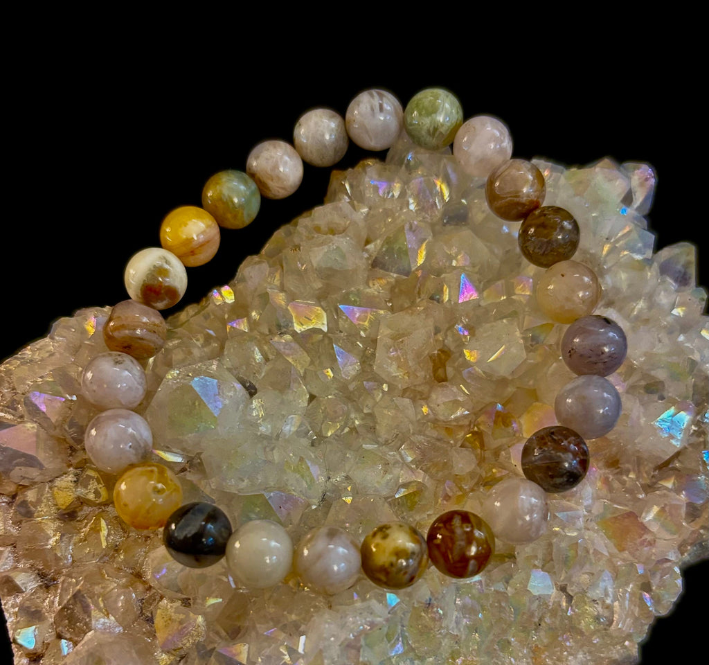 Bamboo Jasper Energy Bead Bracelet – Strength • Grounding • Stability (8mm, Large Wrists) | | Wiccan Center