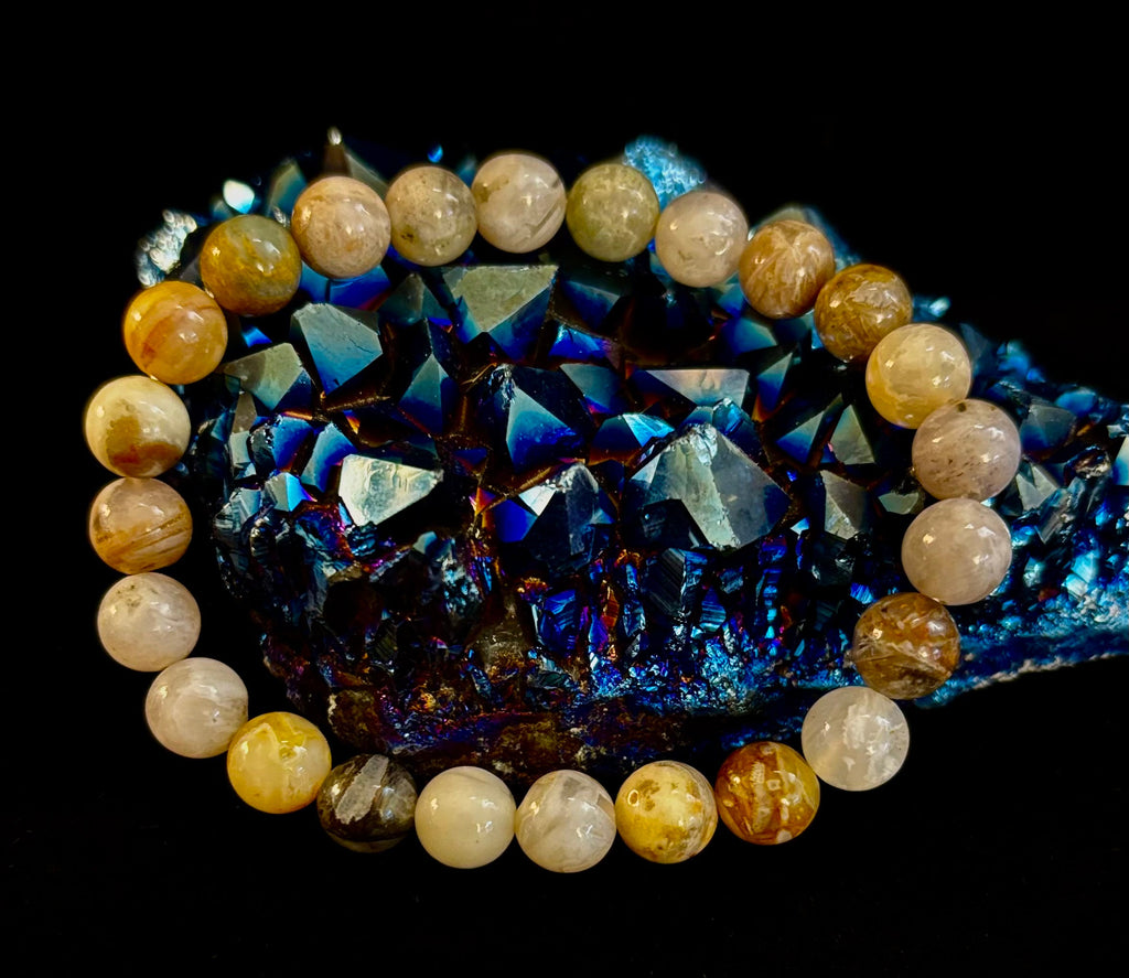Bamboo Jasper Energy Bead Bracelet – Strength • Grounding • Stability (8mm, Large Wrists) | | Wiccan Center