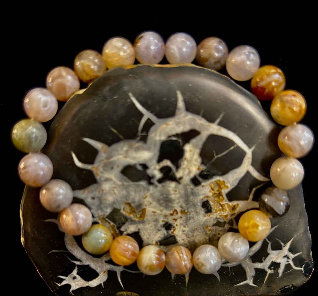 Bamboo Jasper Energy Bead Bracelet – Strength • Grounding • Stability (8mm, Large Wrists) | | Wiccan Center