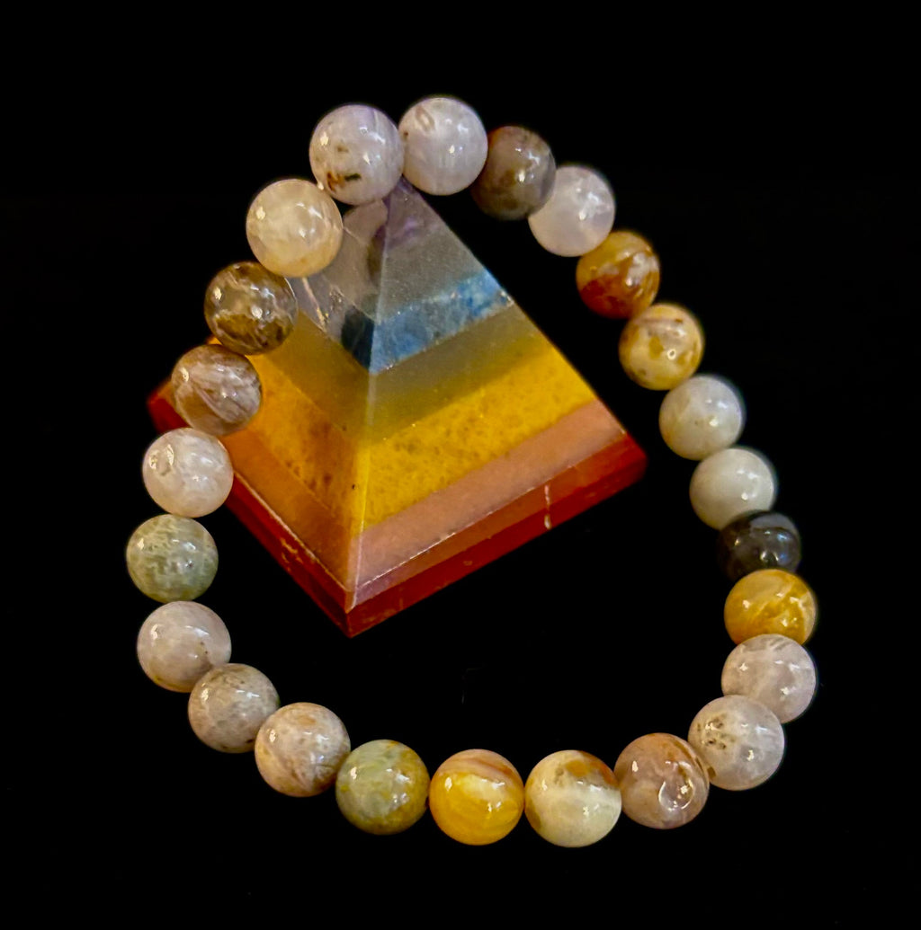 Bamboo Jasper Energy Bead Bracelet – Strength • Grounding • Stability (8mm, Large Wrists) | | Wiccan Center