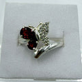 Sterling Silver Cushion-Cut Garnet Butterfly Ring – Size 8 – Passion, Strength & Grounding | Rings | Wiccan Center