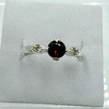 Sterling Silver Round Garnet Accent Ring – Size 8 – Passion, Strength & Grounding | Rings | Wiccan Center