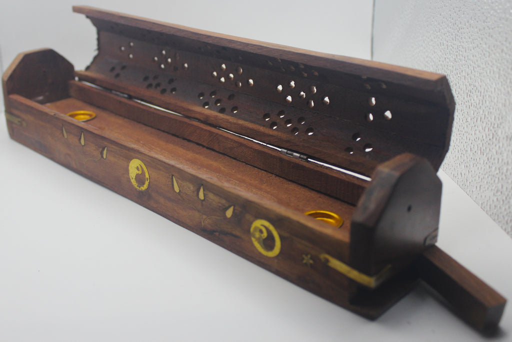 Coffin Incense Burner with Hidden Compartment | | Wiccan Center