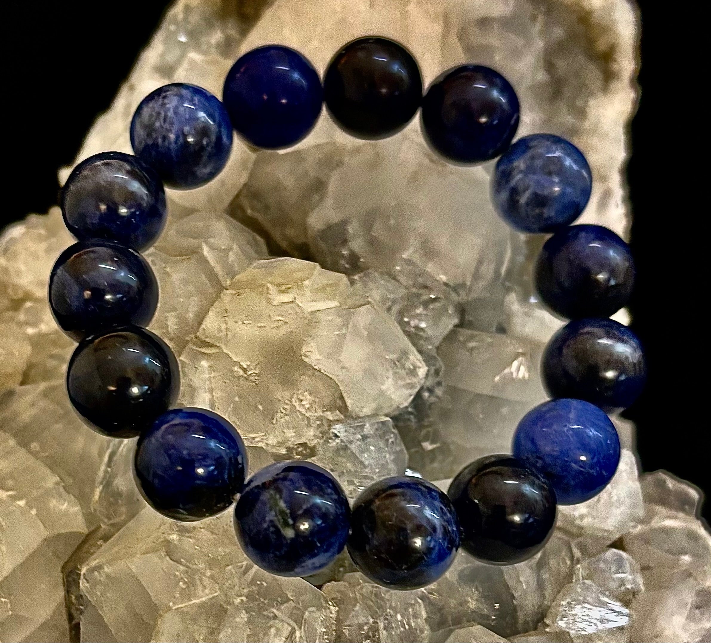 Sodalite Gemstone Bracelet – Intuition, Truth & Emotional Balance (Small to Large Wrist Size Options) | | Wiccan Center