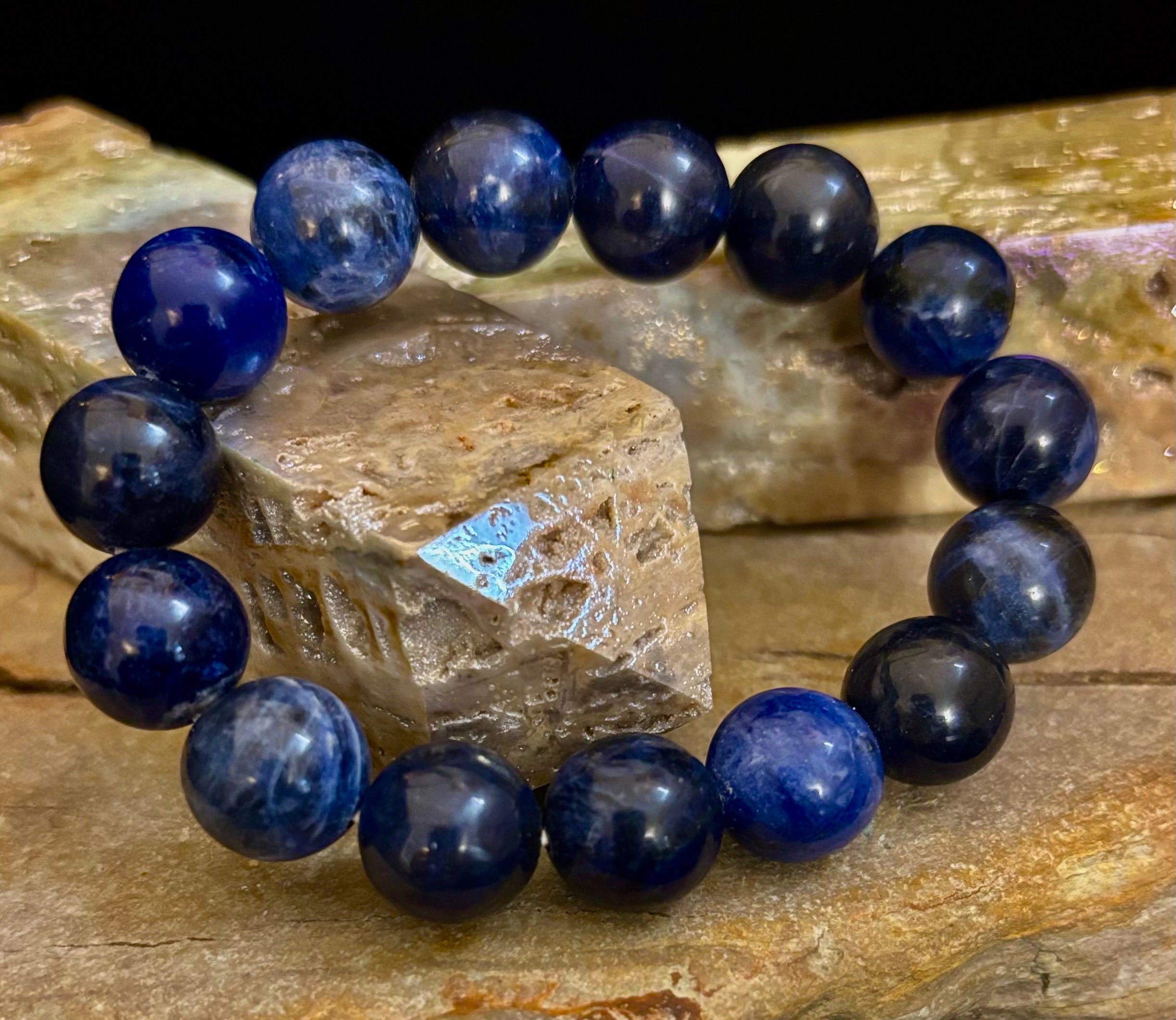 Sodalite Gemstone Bracelet – Intuition, Truth & Emotional Balance (Small to Large Wrist Size Options) | | Wiccan Center