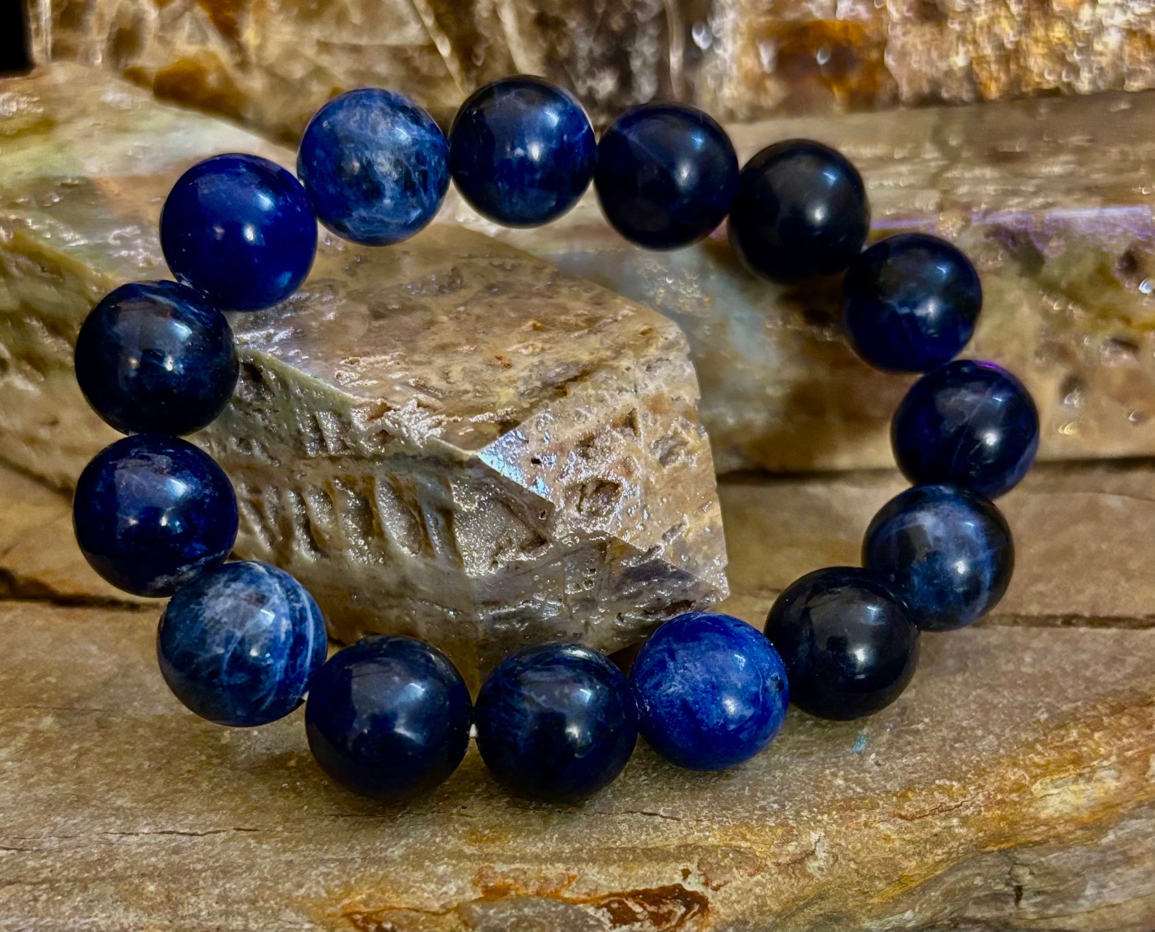 Sodalite Gemstone Bracelet – Intuition, Truth & Emotional Balance (Small to Large Wrist Size Options) | | Wiccan Center