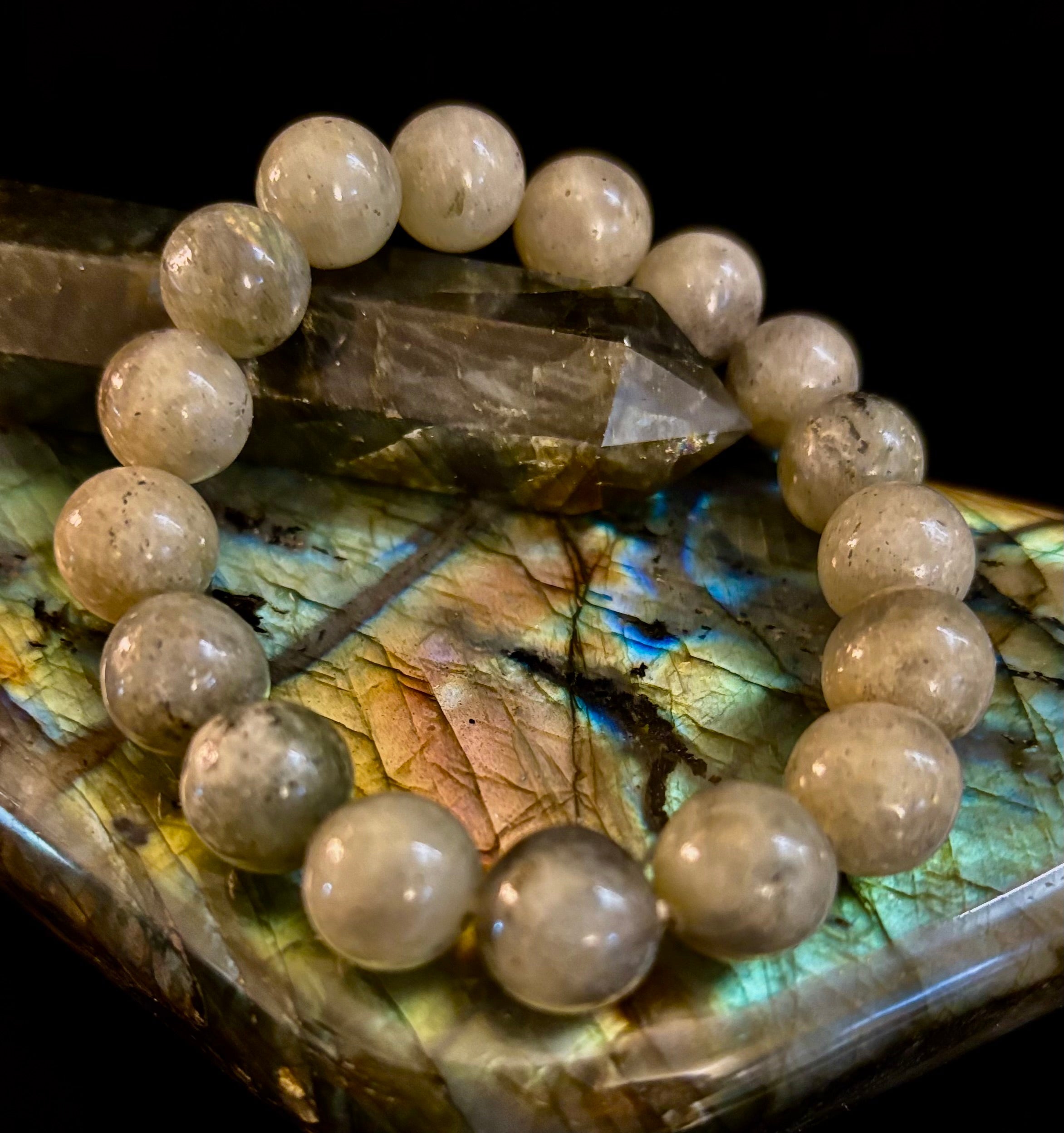Labradorite Protection & Transformation Bracelet – 8mm, 10mm, 12mm Natural Stones | | Wiccan Center