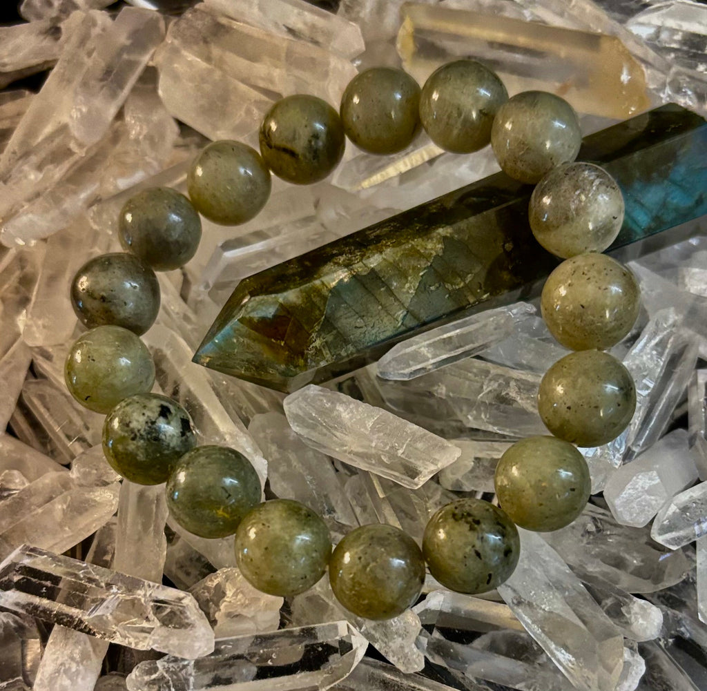 Labradorite Protection & Transformation Bracelet – 8mm, 10mm, 12mm Natural Stones | | Wiccan Center