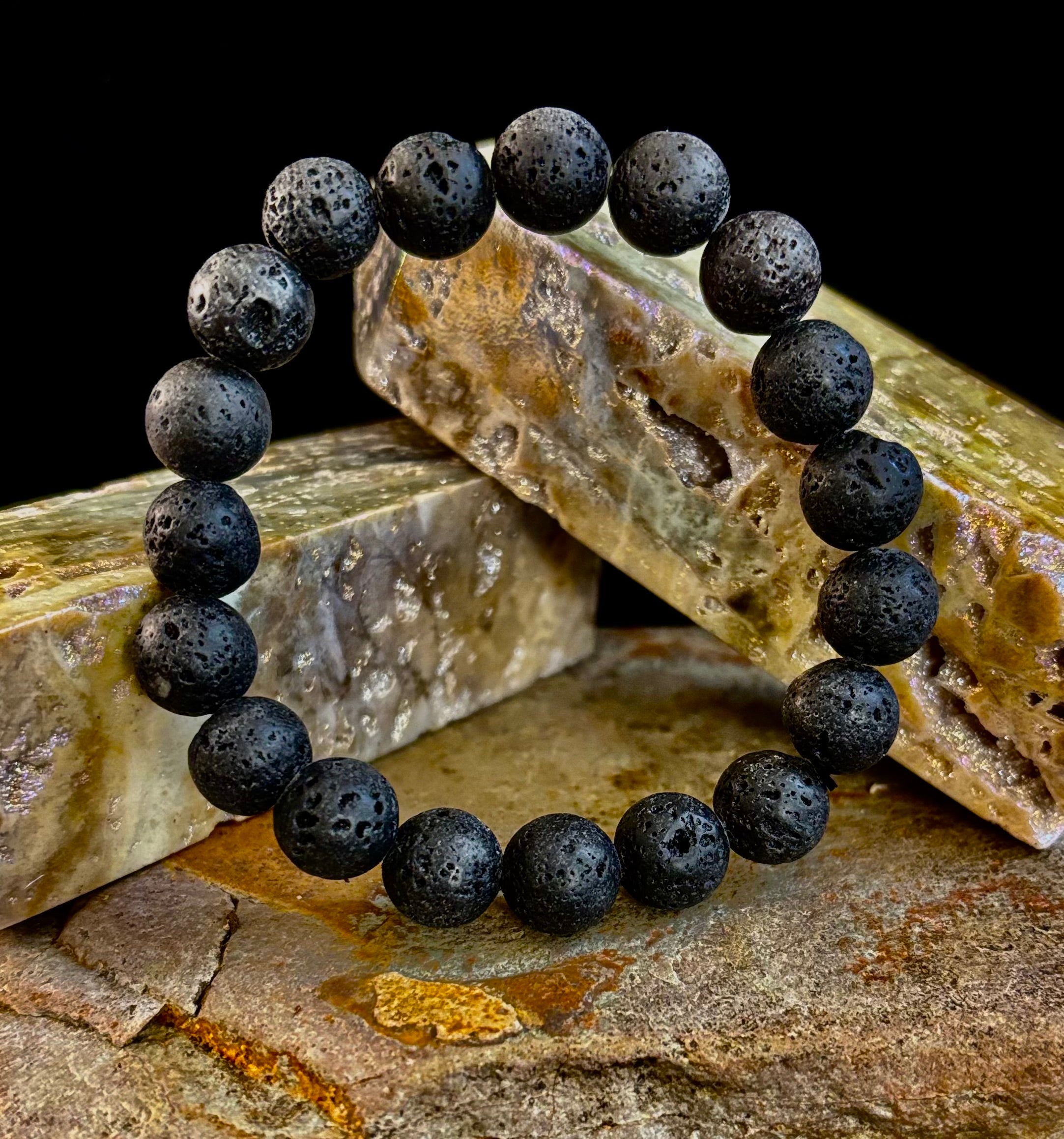 Grounded Energy Lava Rock Bracelet – Strength • Stability • Protection (10mm, Small Wrists) | | Wiccan Center