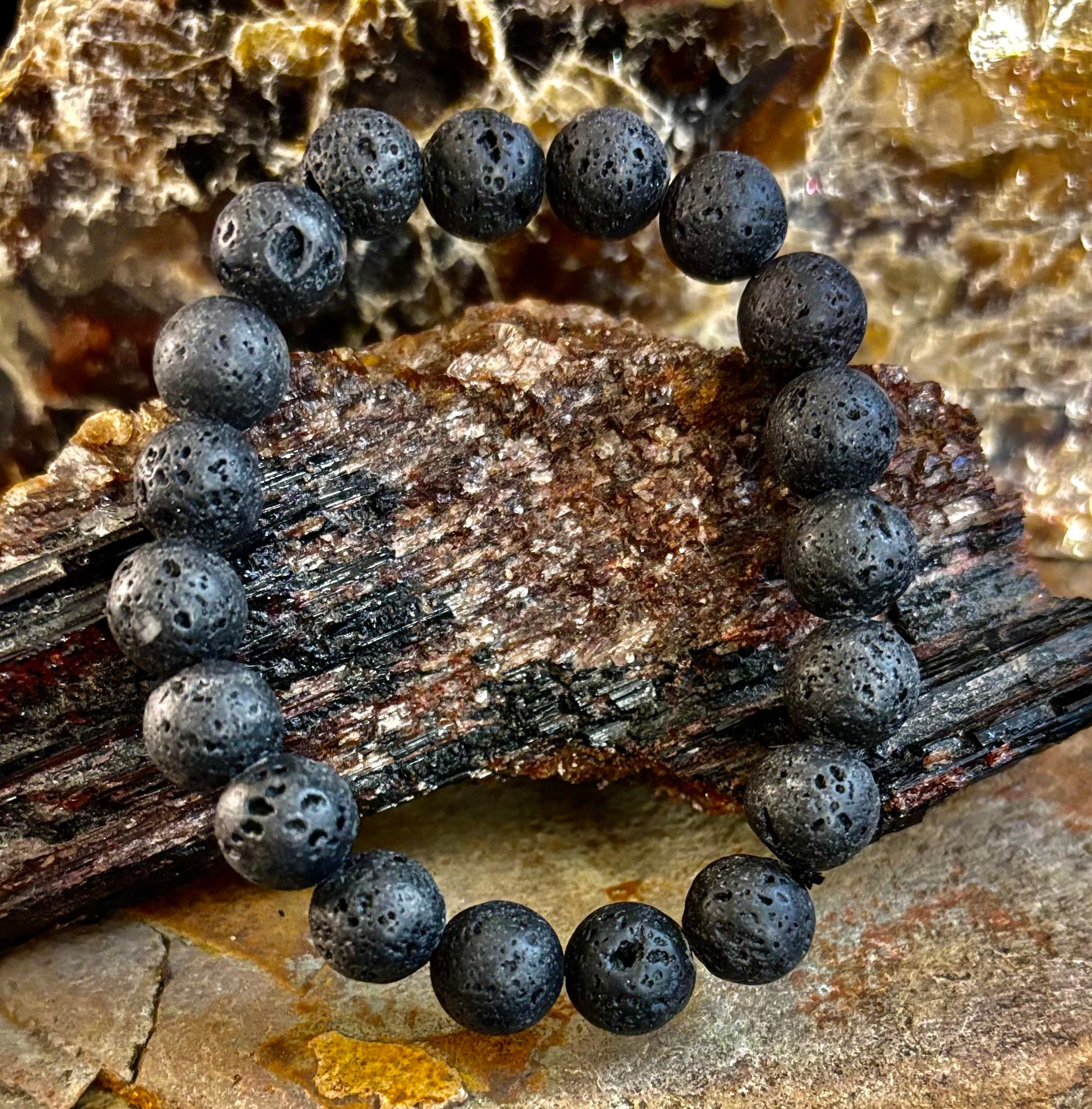 Grounded Energy Lava Rock Bracelet – Strength • Stability • Protection (10mm, Small Wrists) | | Wiccan Center