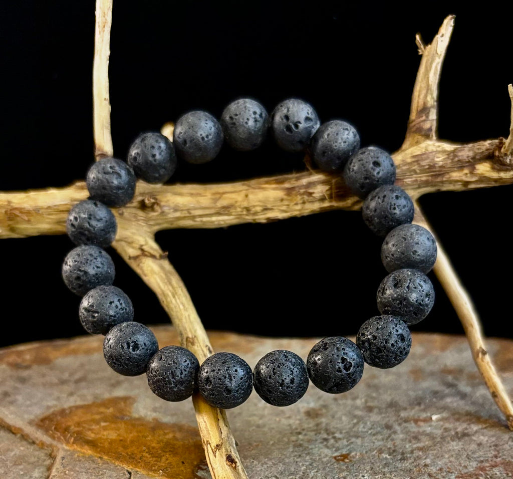 Grounded Energy Lava Rock Bracelet – Strength • Stability • Protection (10mm, Small Wrists) | | Wiccan Center