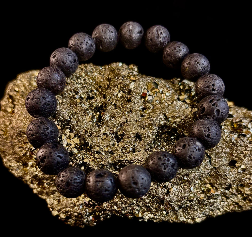 Grounded Energy Lava Rock Bracelet – Strength • Stability • Protection (10mm, Small Wrists) | | Wiccan Center