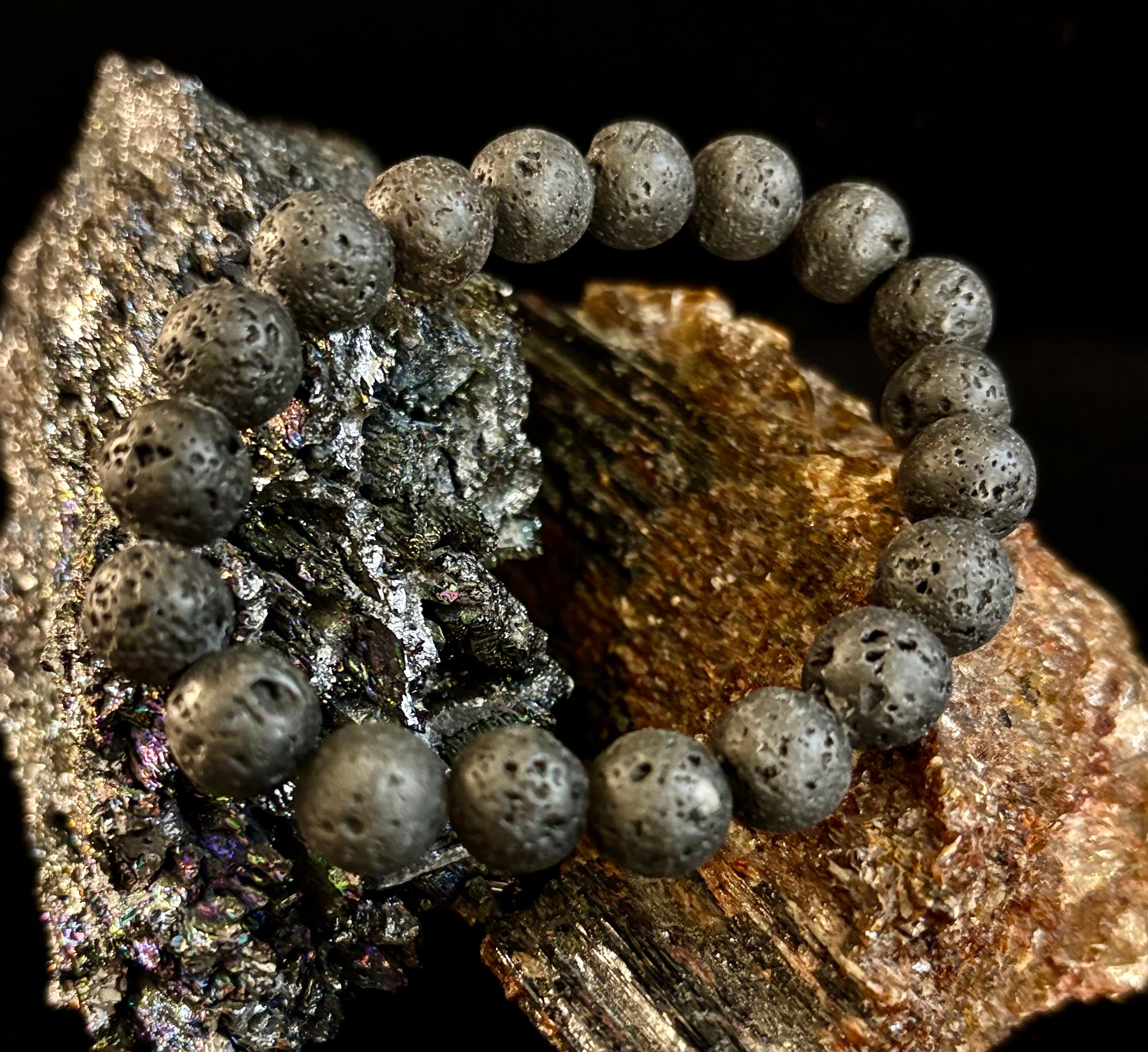 Grounded Energy Lava Rock Bracelet – Strength • Stability • Protection (10mm, Small Wrists) | | Wiccan Center
