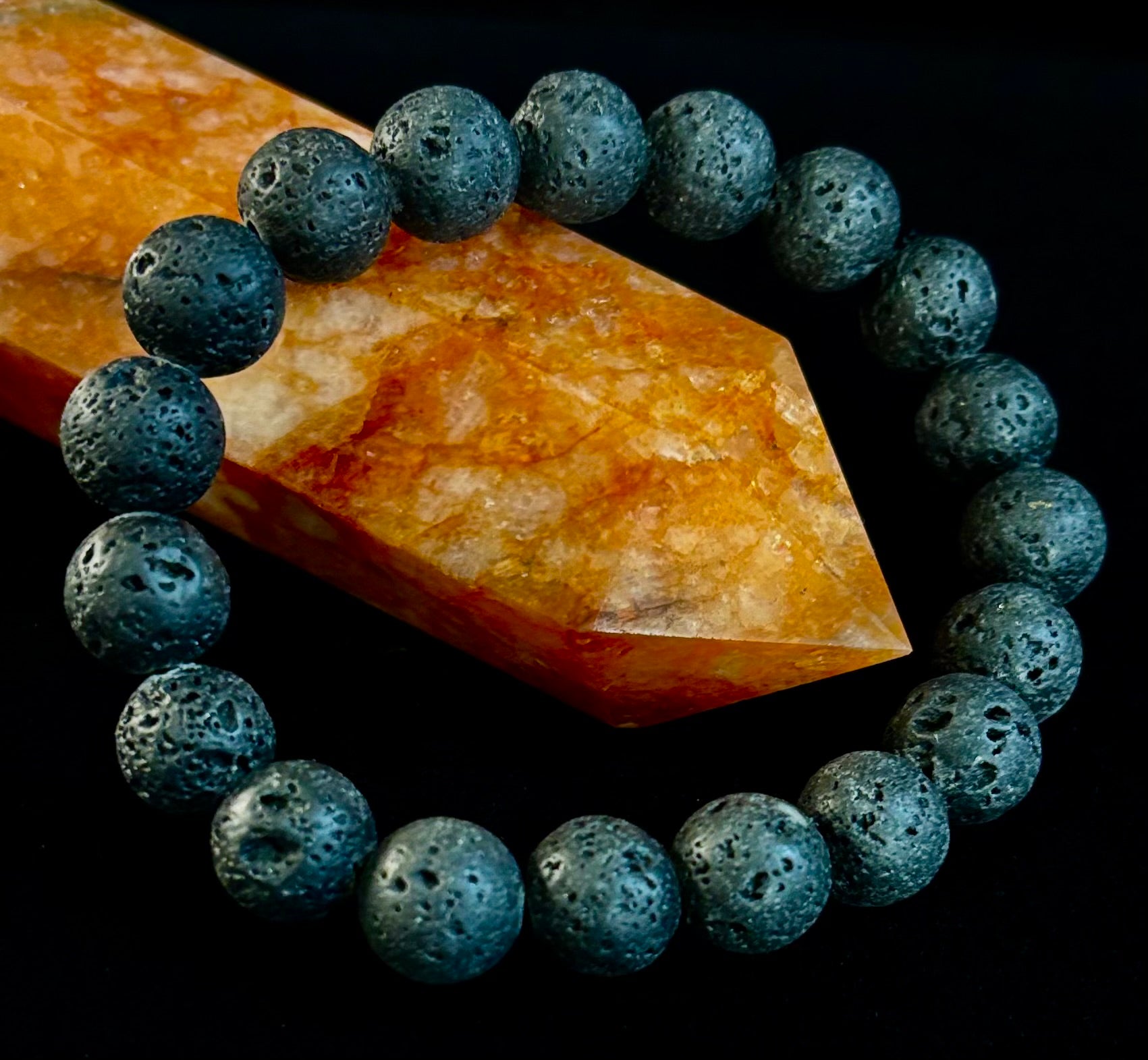 Grounded Energy Lava Rock Bracelet – Strength • Stability • Protection (10mm, Small Wrists) | | Wiccan Center