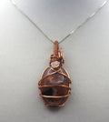 Raw Copper Resin Sunstone Chip Mini Flower Pendant Necklace | | Wiccan Center