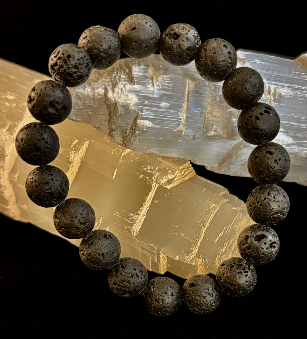 Grounded Energy Lava Rock Bracelet – Strength • Stability • Protection (10mm, Small Wrists) | | Wiccan Center