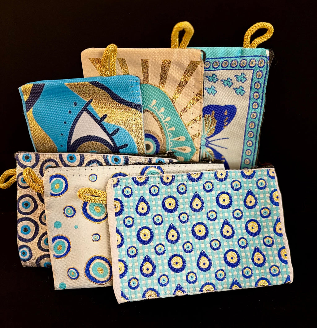Handmade Turkish Evil Eye Coin Purse | 4x6 Fabric Pouch for Protection & Style | | Wiccan Center