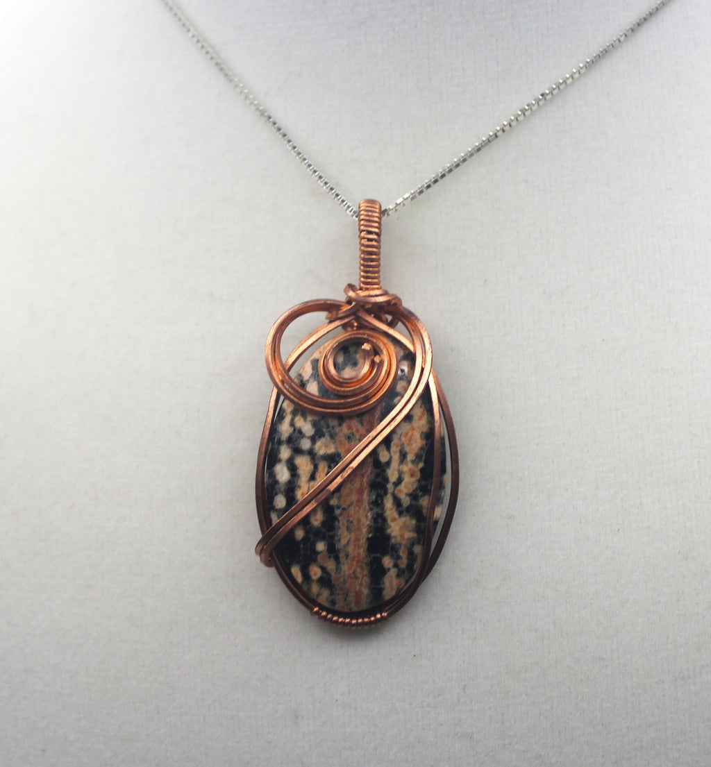 Raw Copper Firework Obsidian Pendant Necklace | | Wiccan Center