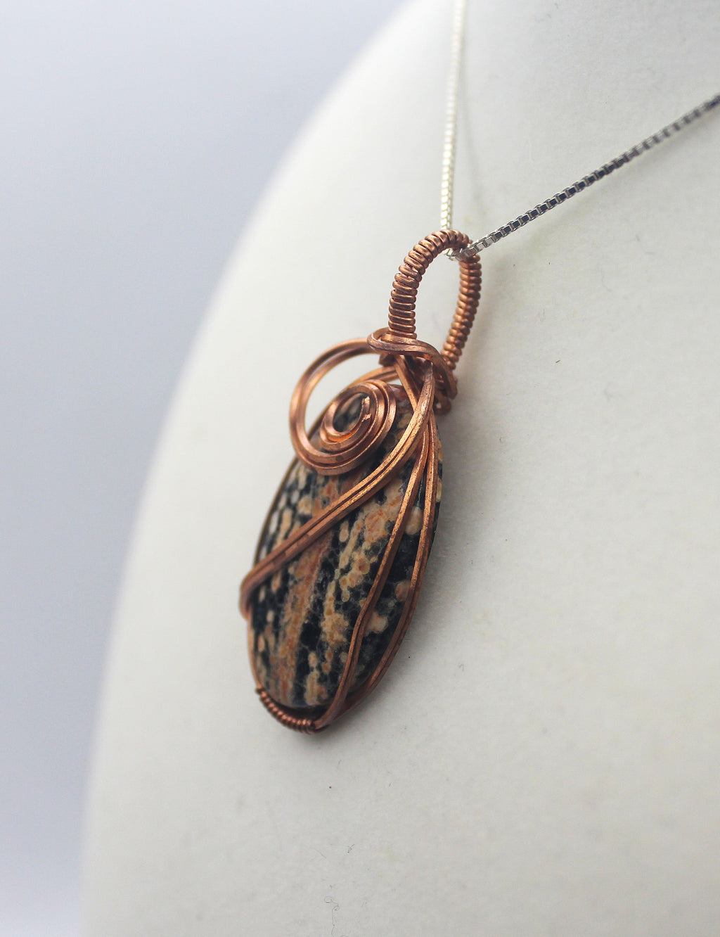 Raw Copper Firework Obsidian Pendant Necklace | | Wiccan Center