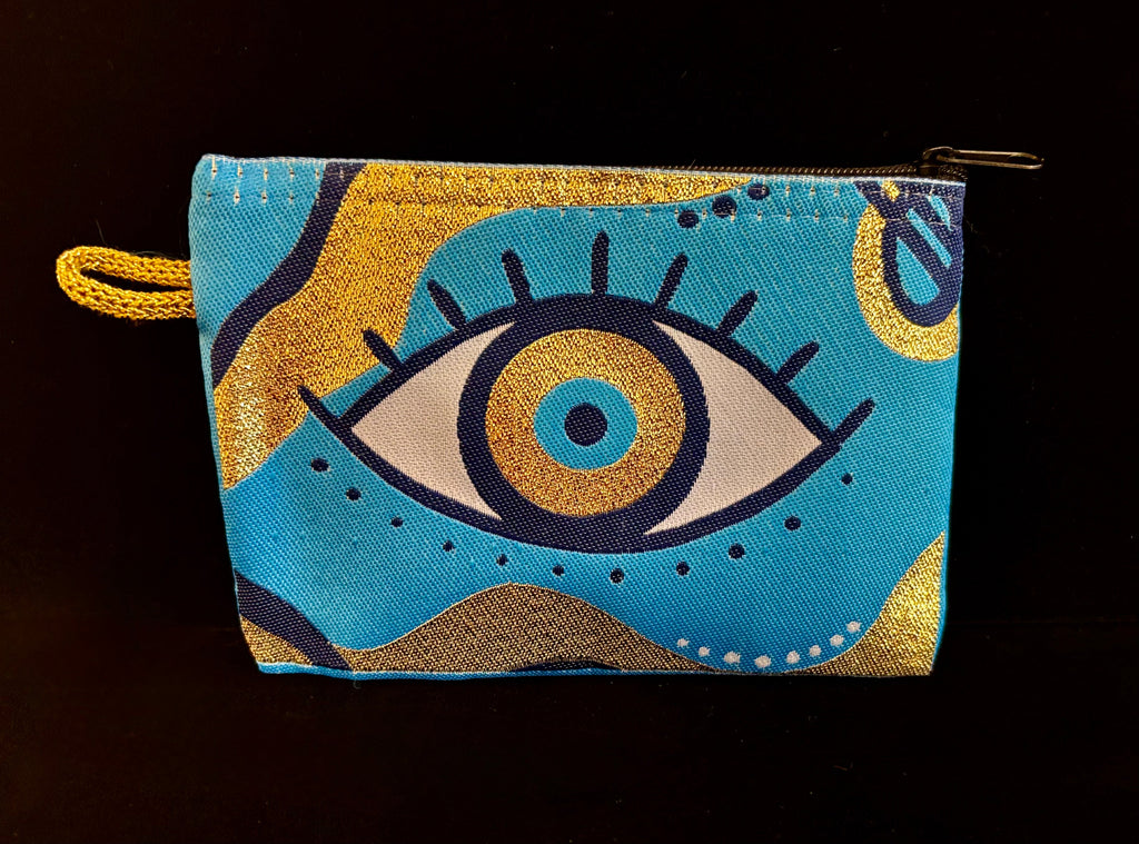 Handmade Turkish Evil Eye Coin Purse | 4x6 Fabric Pouch for Protection & Style | | Wiccan Center