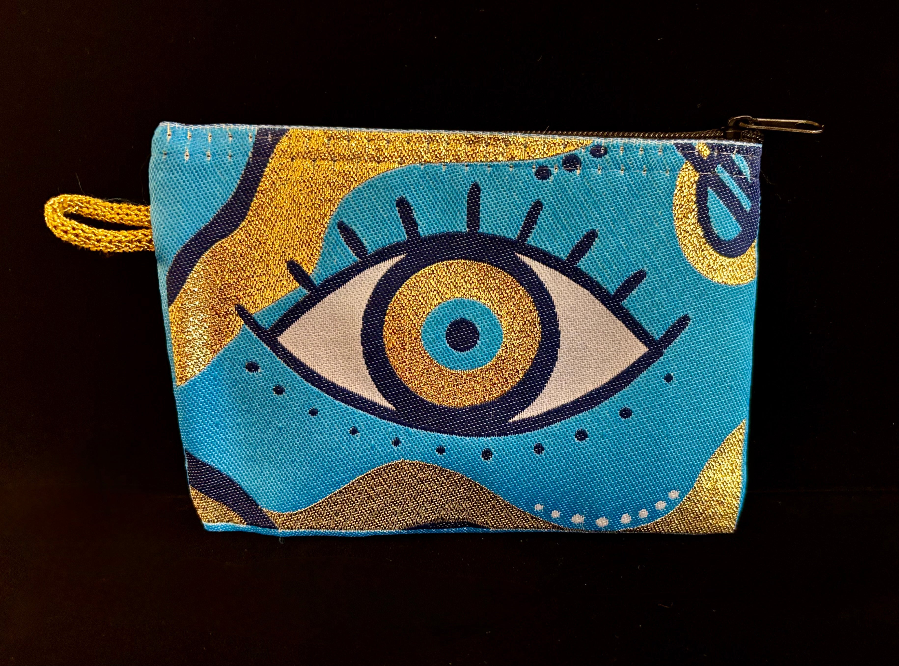 Handmade Turkish Evil Eye Coin Purse | 4x6 Fabric Pouch for Protection & Style | | Wiccan Center
