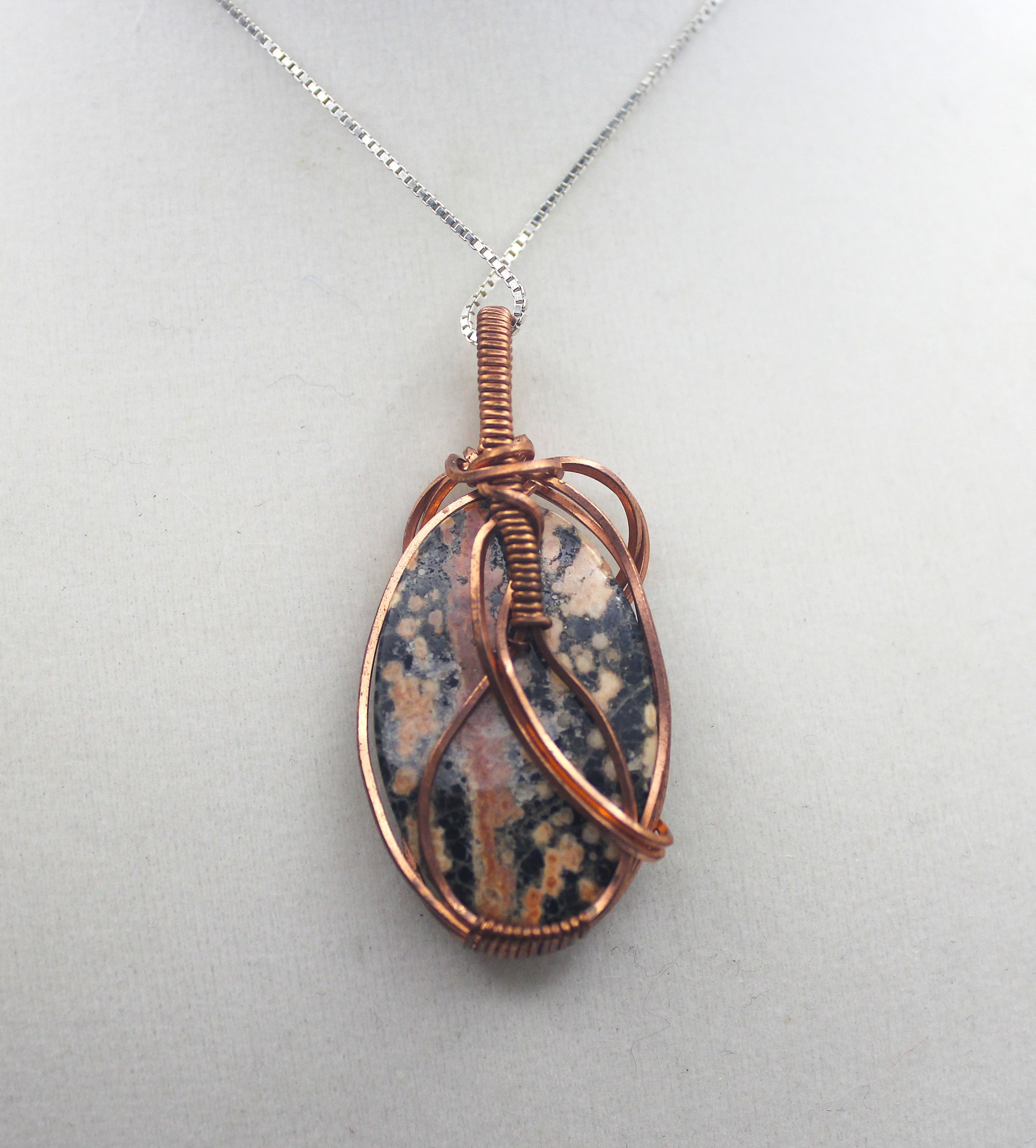 Raw Copper Firework Obsidian Pendant Necklace | | Wiccan Center