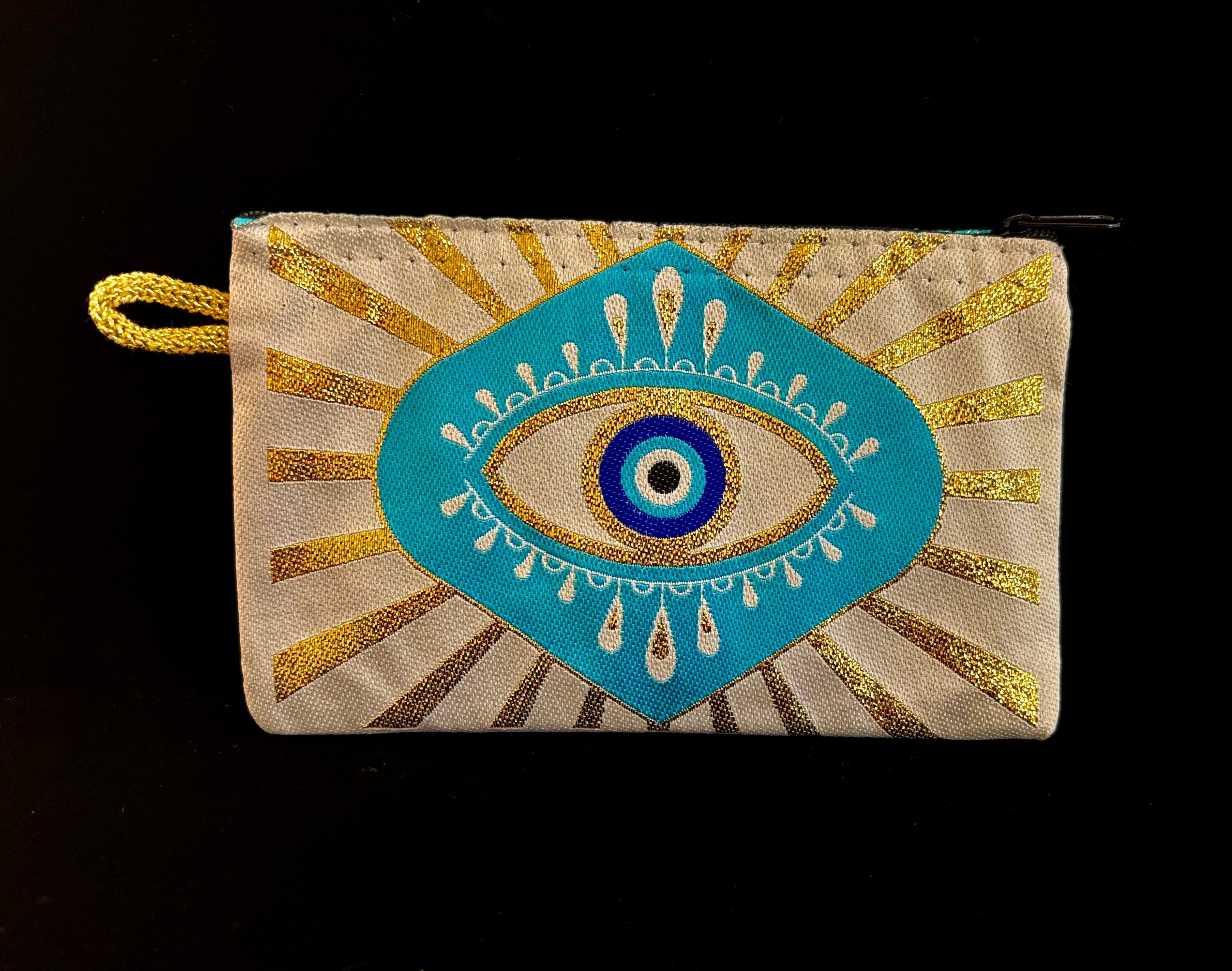 Handmade Turkish Evil Eye Coin Purse | 4x6 Fabric Pouch for Protection & Style | | Wiccan Center