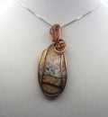 Raw Copper Picture Jasper Pendant Necklace | | Wiccan Center