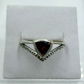 Sterling Silver Trillion Garnet Open-Frame Ring – Size 9 – Passion, Strength & Grounding | Rings | Wiccan Center