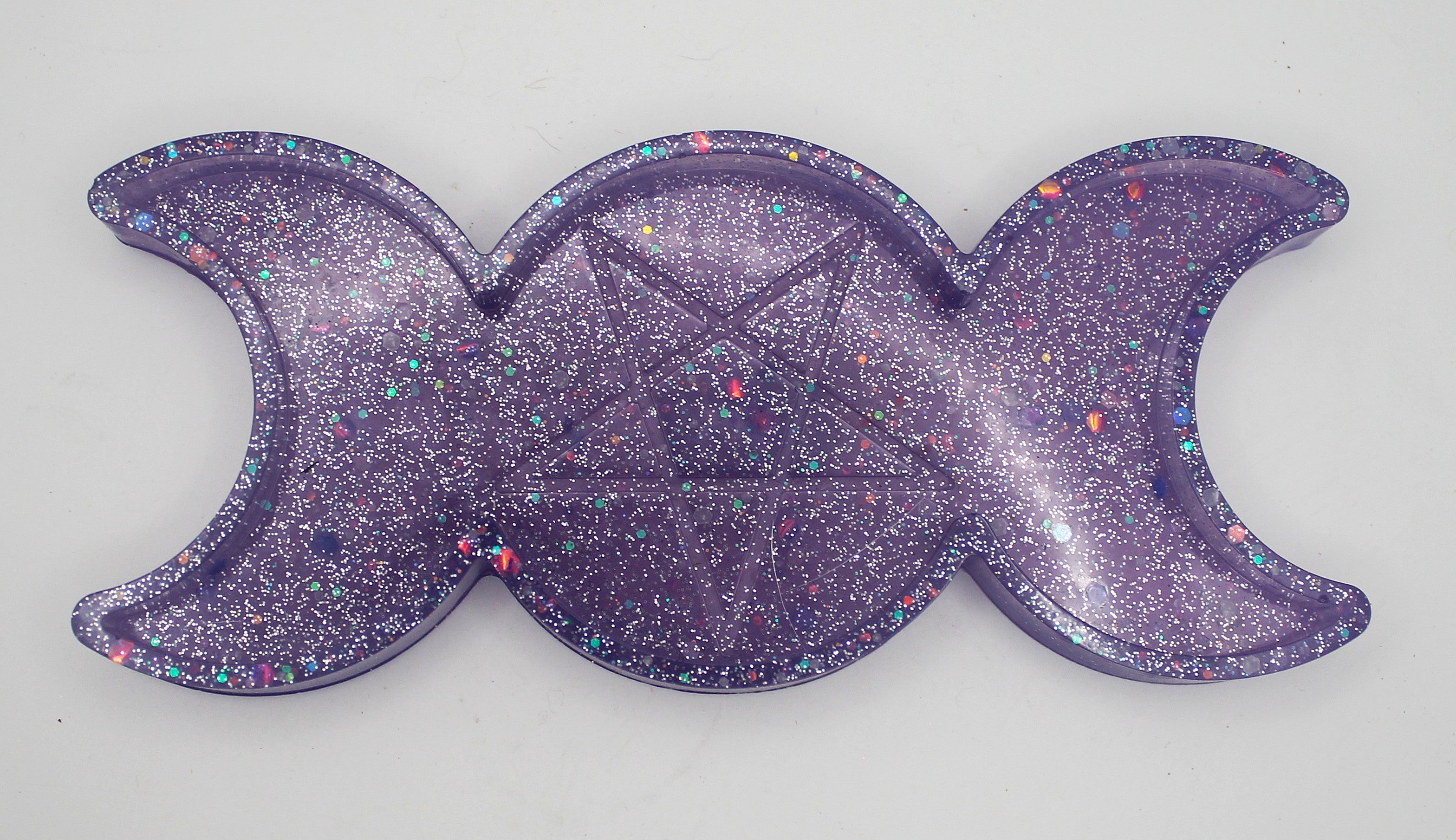 Resin Triple Moon Pentacle Star Trinket Tray | | Wiccan Center