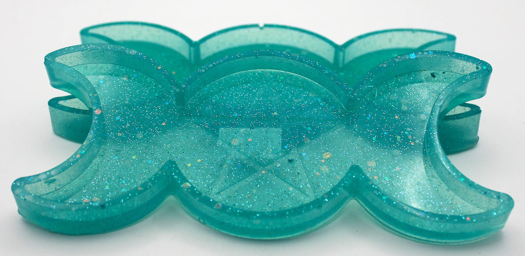 Resin Triple Moon Pentacle Star Trinket Tray | | Wiccan Center