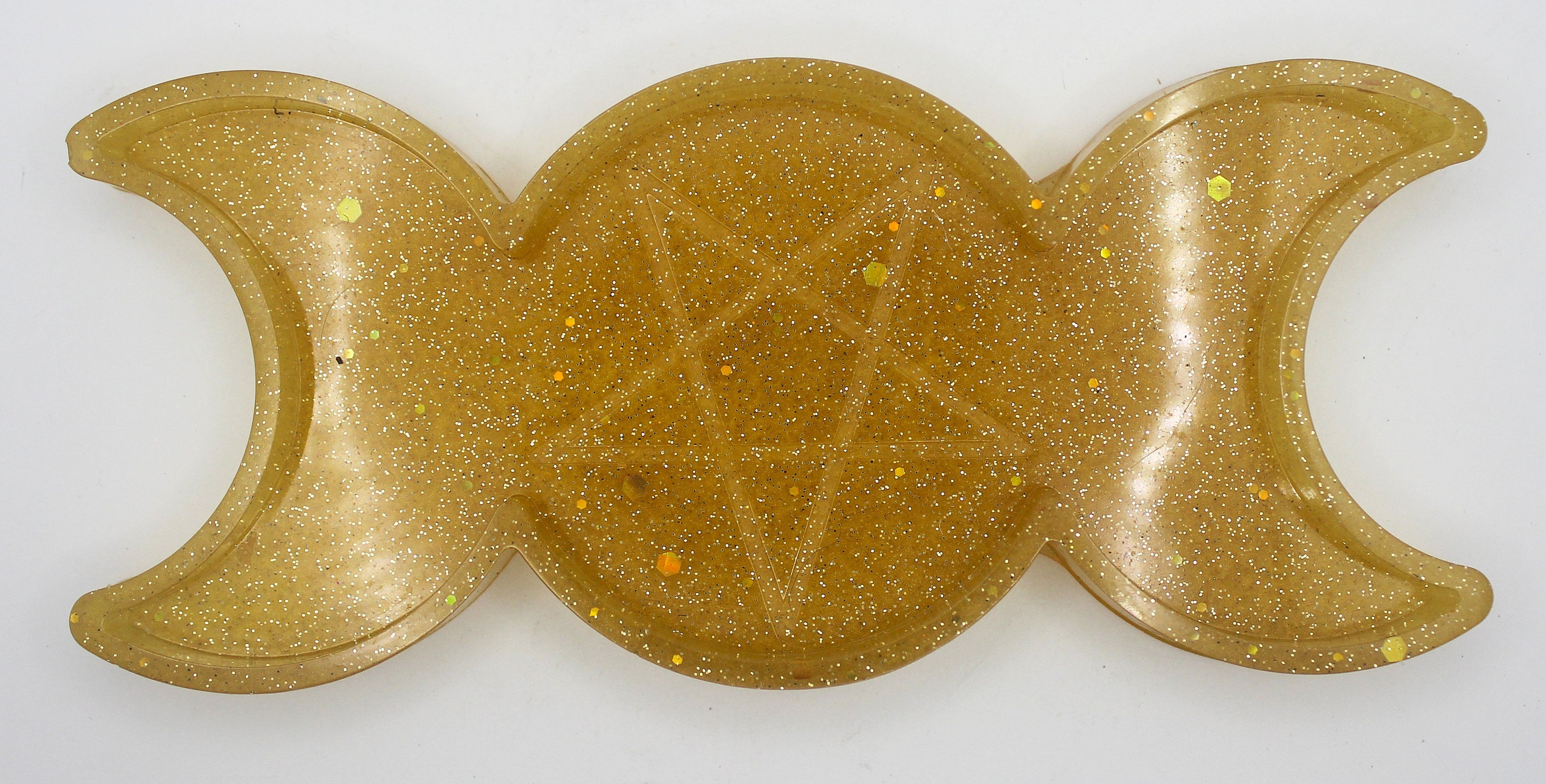 Resin Triple Moon Pentacle Star Trinket Tray | | Wiccan Center