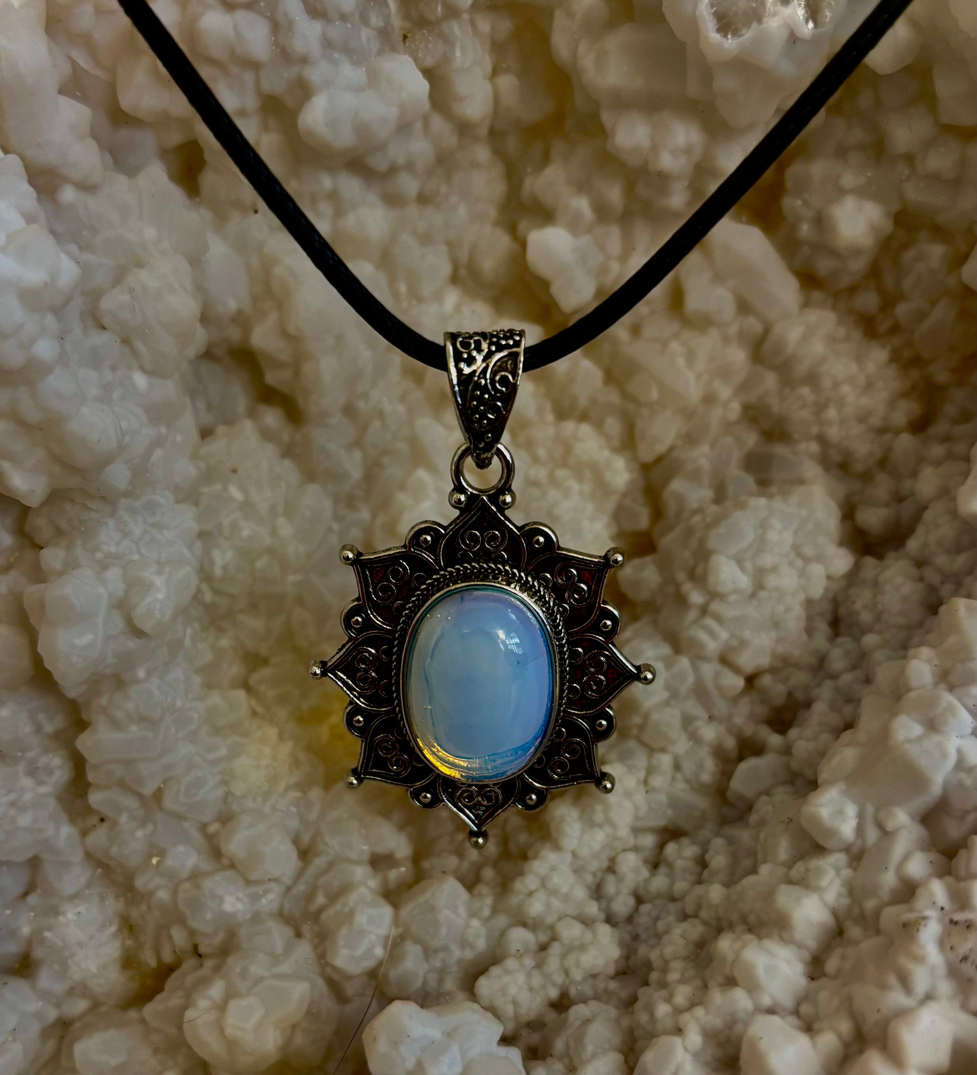 Bohemian Sunflower Moonstone Pendant Necklace | | Wiccan Center