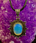 Bohemian Sunflower Moonstone Pendant Necklace | | Wiccan Center