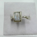 Sterling Silver Rainbow Moonstone Rectangle Ring – Size 5 – Intuition, Inner Vision & New Beginnings | Rings | Wiccan Center
