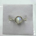 Sterling Silver Rainbow Moonstone Faceted Solitaire Ring – Size 10 – Intuition, Inner Growth & New Beginnings | Rings | Wiccan Center