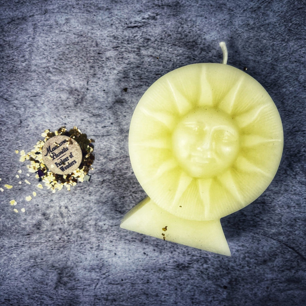 Beeswax Bright Sun Spell Candle - Success, Fame & Radiant Energy Magic | Beeswax Candle | Wiccan Center