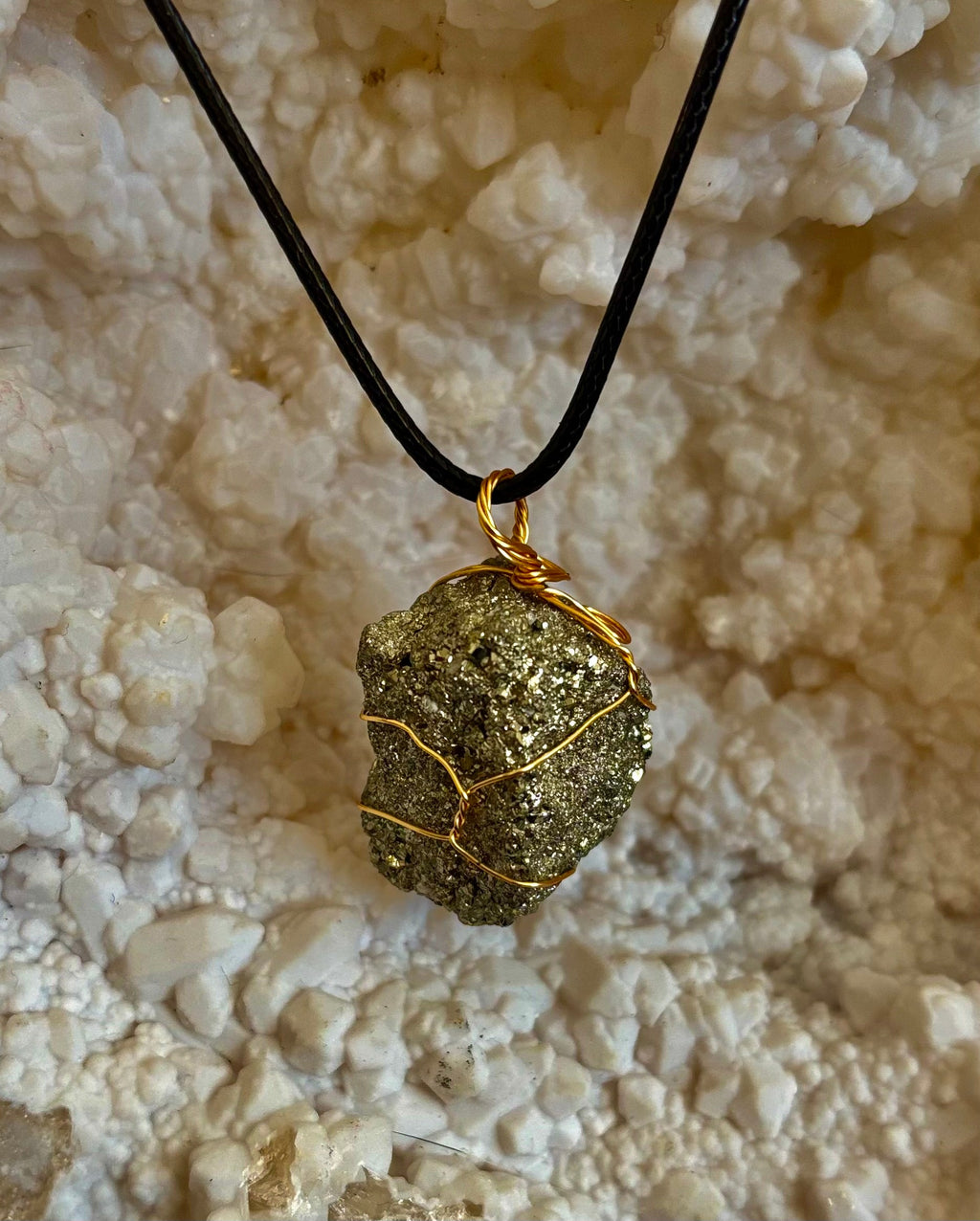 Handmade Pyrite Necklace – Genuine Crystal for Abundance & Strength | | Wiccan Center