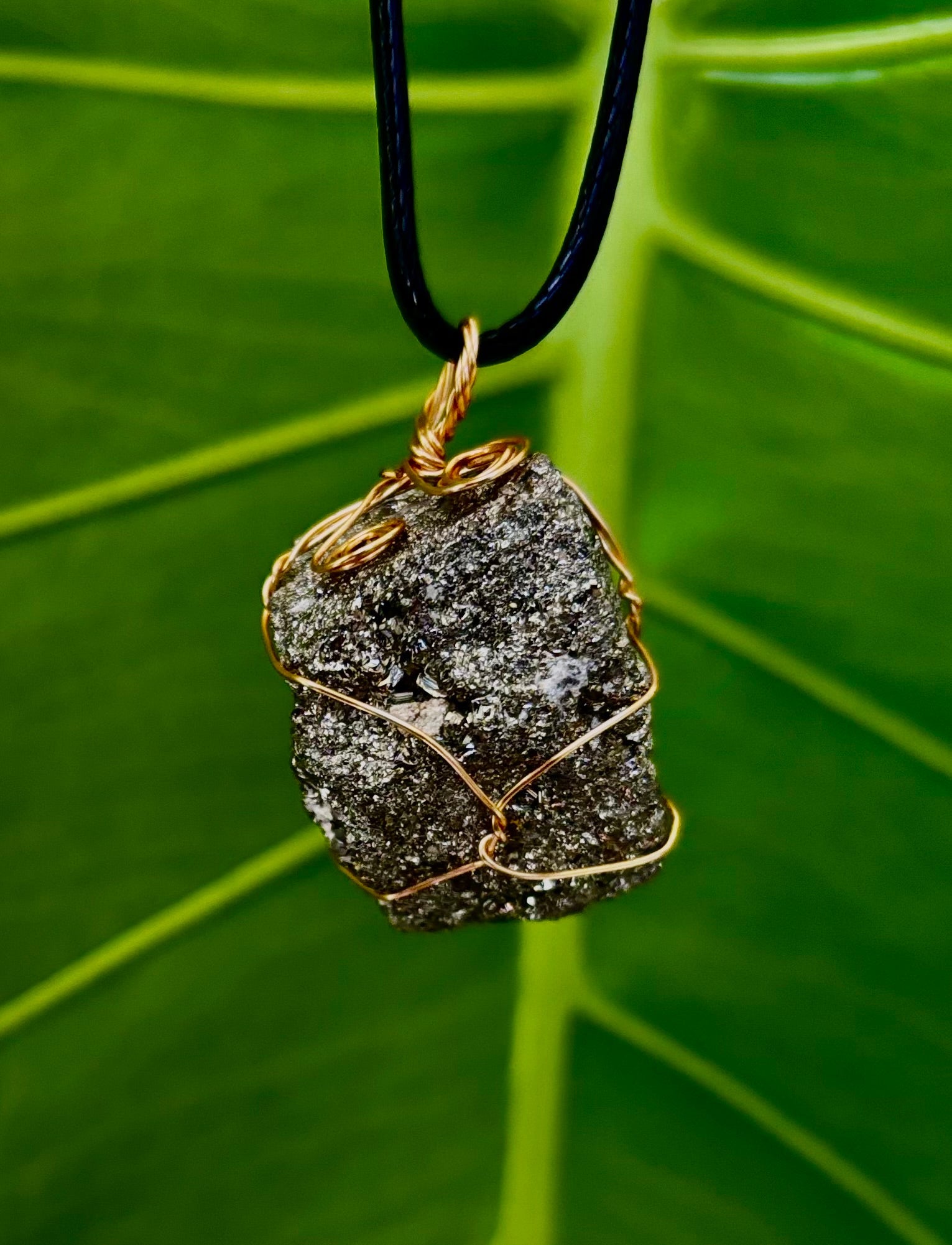 Handmade Pyrite Necklace – Genuine Crystal for Abundance & Strength | | Wiccan Center