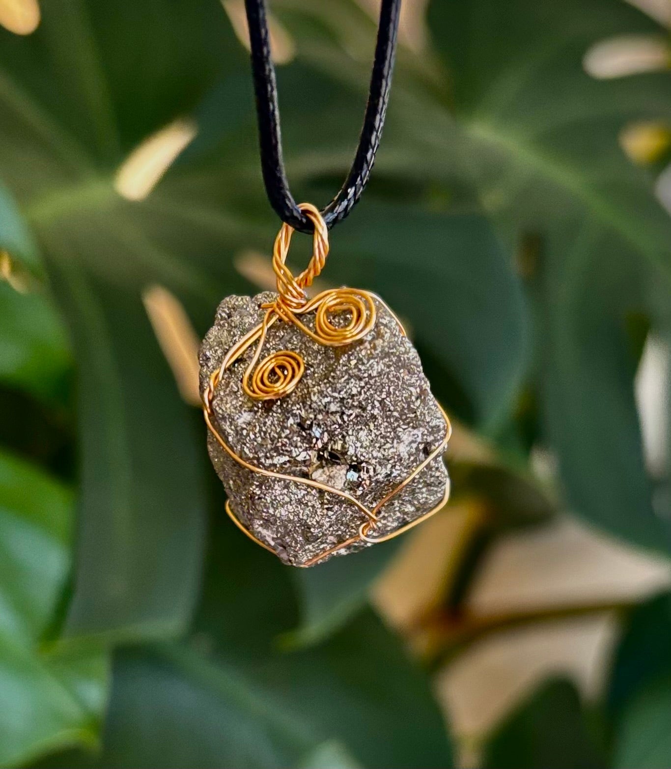 Handmade Pyrite Necklace – Genuine Crystal for Abundance & Strength | | Wiccan Center