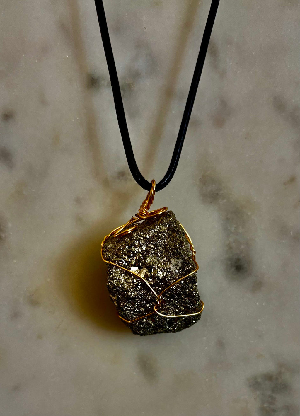 Handmade Pyrite Necklace – Genuine Crystal for Abundance & Strength | | Wiccan Center