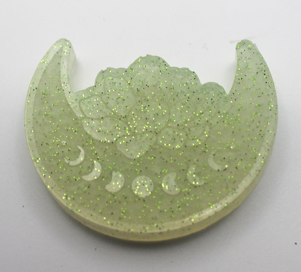 Resin Moon with Phases and Flower | | Wiccan Center
