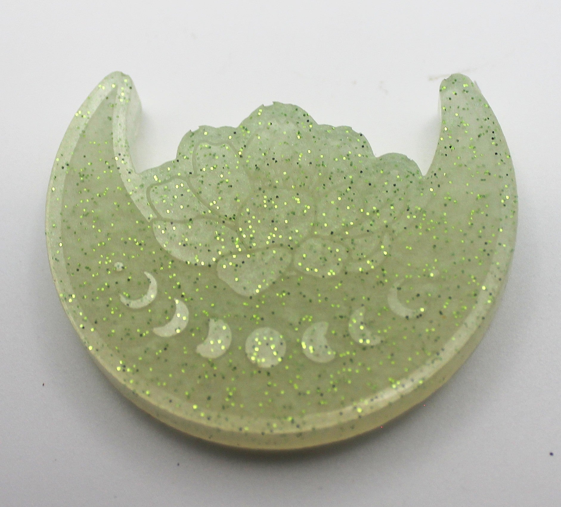 Resin Moon with Phases and Flower | | Wiccan Center