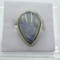 Sterling Silver Rainbow Moonstone Pear Ring – Size 6 – Intuition, Emotional Balance & New Beginnings | Rings | Wiccan Center