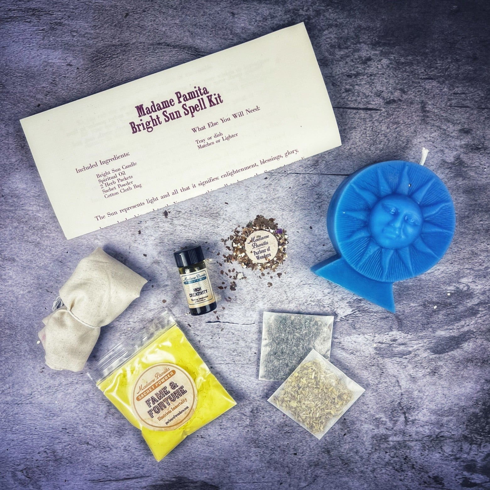 Bright Sun Candle Spell Kit - Success, Fame & Radiant Energy | Candle Spell Kit | Wiccan Center