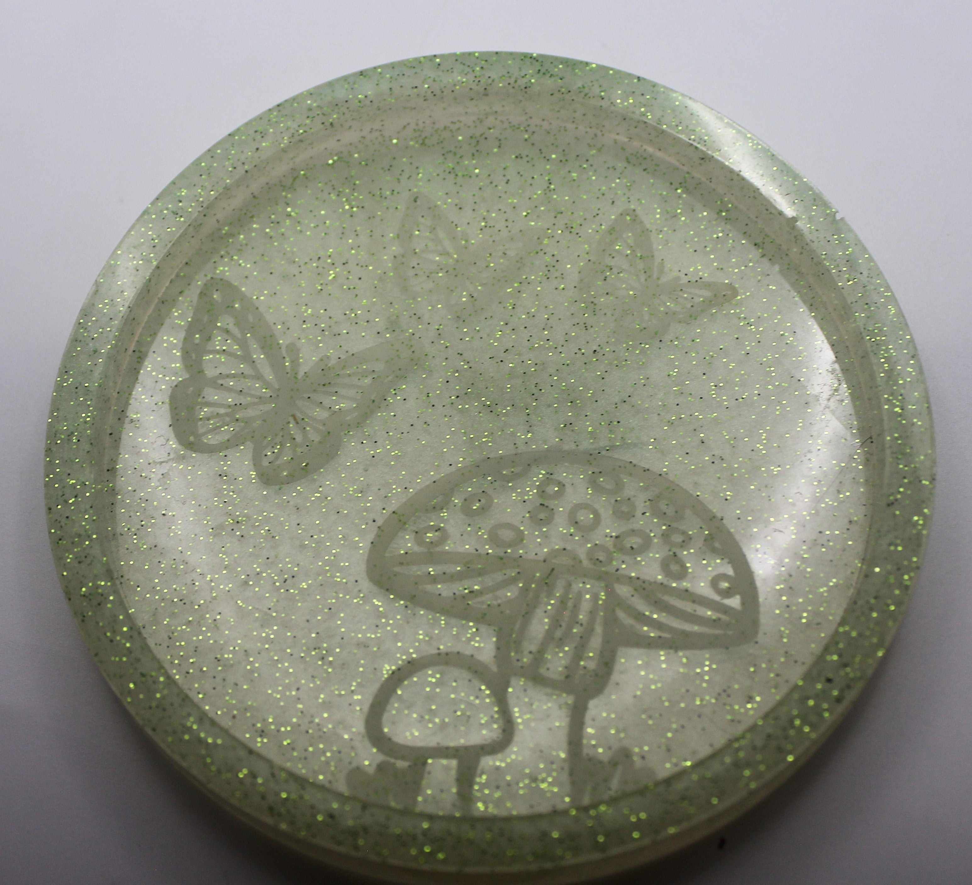 Resin Mushroom Butterfly Trinket Tray | | Wiccan Center