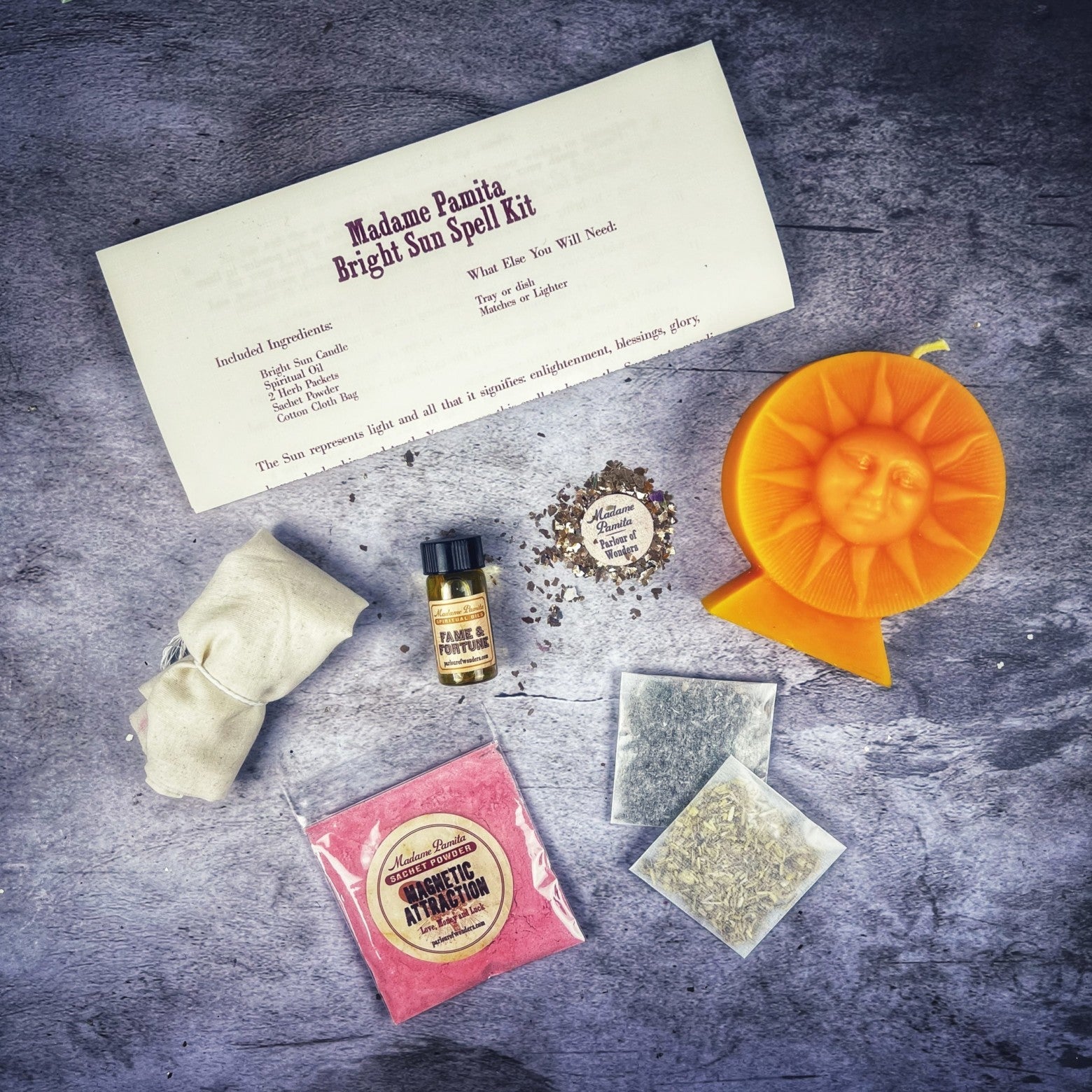 Bright Sun Candle Spell Kit - Success, Fame & Radiant Energy | Candle Spell Kit | Wiccan Center
